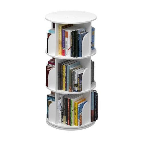 3 Tier 360° Rotating Stackable Shelves Bookshelf Organizer (White) - Toytexx 3 Tier 360° Rotating Stackable Shelves Bookshelf Organizer (White) - Toytexx